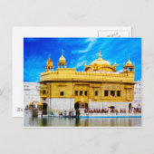 GOLDEN TEMPLE BLUE SKY BACKGROUND AMRITSAR BRIEFKAART (Voorkant / Achterkant)