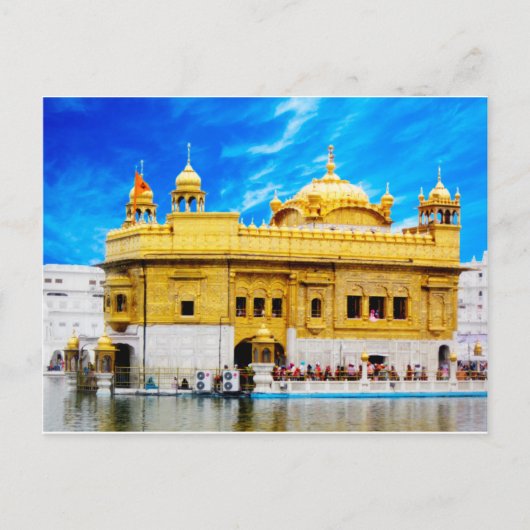 GOLDEN TEMPLE BLUE SKY BACKGROUND AMRITSAR BRIEFKAART (Voorkant)