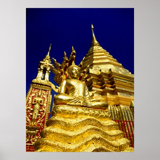 Golden Temple - Chiang Mai - Thailand Poster (Voorkant)