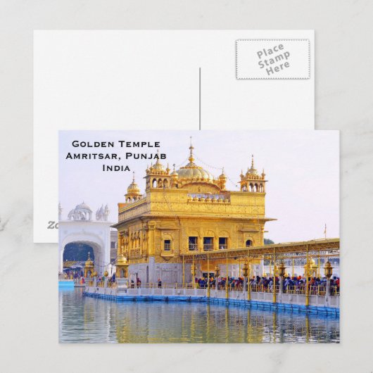 Golden Temple India  Toerisme Reizen Toevoegen aan Briefkaart (Voorkant / Achterkant)