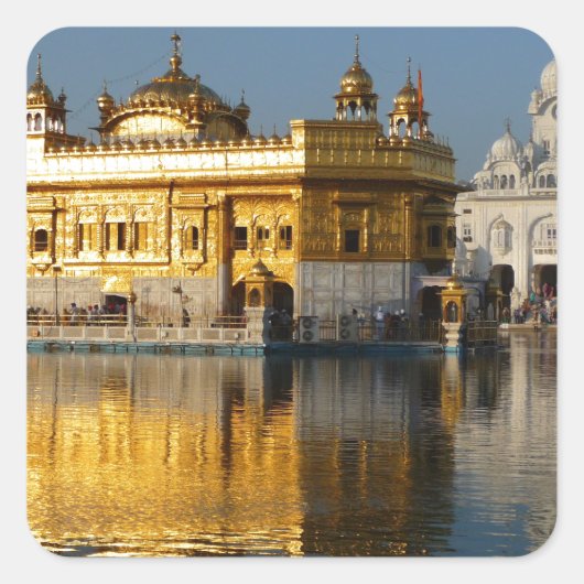 Golden Temple Vierkante Sticker (Voorkant)