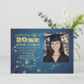 Golden Tendrils Fotouitnodiging Kaart (Staand voorkant)