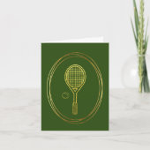 Golden Tennis Racket en Ball Outline Card Kaart (Voorkant)