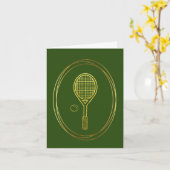 Golden Tennis Racket en Ball Outline Card Kaart (Gele Bloem)