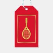 Golden Tennis Racket Silhouette Gift Label Cadeaulabel (Voorkant)