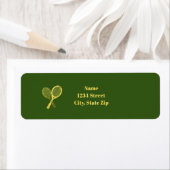 Golden Tennis Rackets Return Address Labels (Insitu)