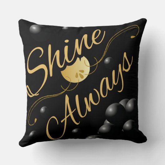 Golden Text Zonnestelsel Ontwerp Kussen (Achterkant)