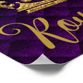 Golden Texture Crown Paarse Royalty Wall Art Print (Hoek)