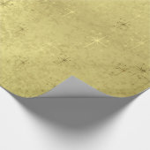 Golden Textured Holiday Kerststerren Cadeaupapier (Hoek)