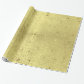 Golden Textured Holiday Kerststerren Cadeaupapier (Uitgerold)