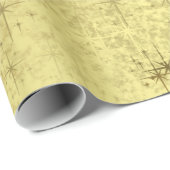 Golden Textured Holiday Kerststerren Cadeaupapier (Rol Hoek)