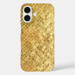 Golden Textured Tile iPhone 16 Hoesje