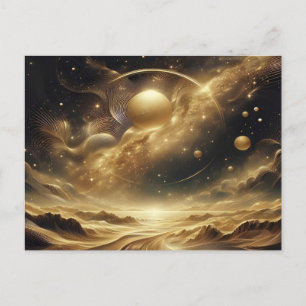 Golden Textures Esthetische Sterrennacht Wallpaper Briefkaart