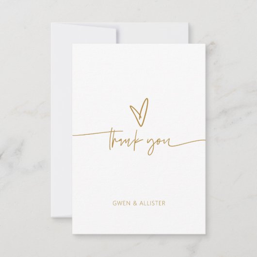 Golden Thank You Card Boho Wenskaart Bedankkaart (Voorkant)