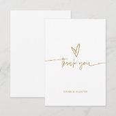 Golden Thank You Card Boho Wenskaart Bedankkaart (Voorkant / Achterkant)