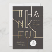 Golden Thankful Lines Stylish Typography Business Feestdagenkaart (Voorkant)