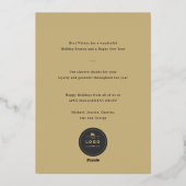 Golden Thankful Lines Stylish Typography Business Folie Feestdagenkaart (Achterkant)