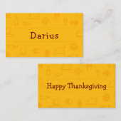 Golden Thanksgiving-pictogram Plaatskaartje (Voorkant / Achterkant)