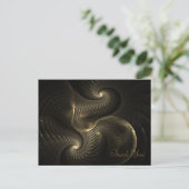 Golden Thread Spiral Fractal Art Briefkaart (Staand voorkant)