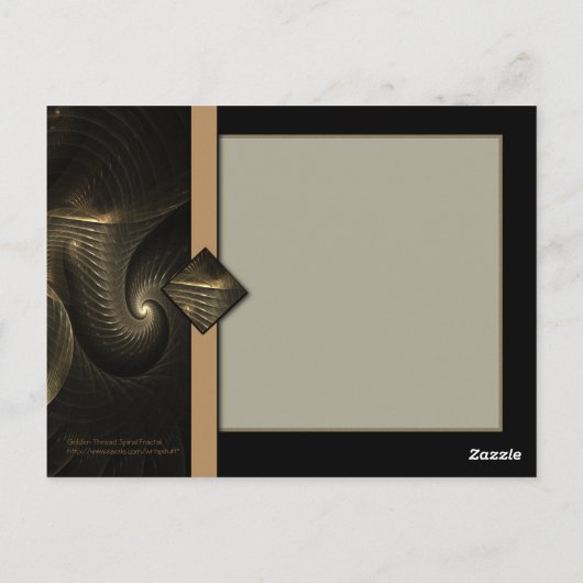 Golden Thread Spiral Fractal Art Briefkaart (Achterkant)