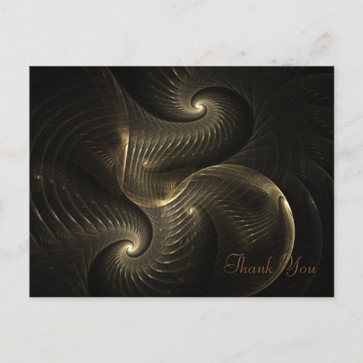 Golden Thread Spiral Fractal Art Briefkaart (Voorkant)