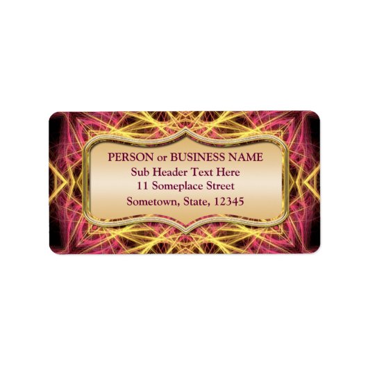 Golden threads Fractal Art Address Label (Voorkant)