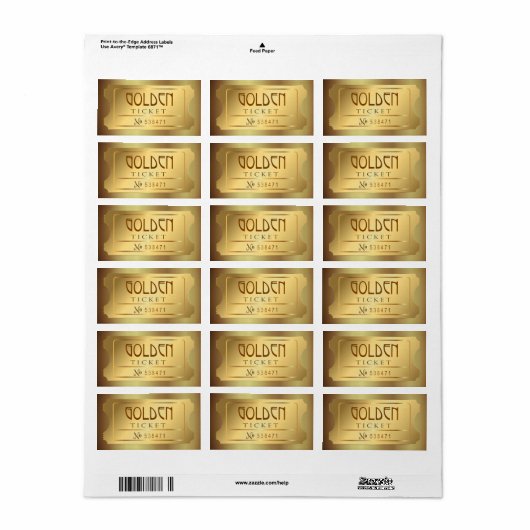 Golden Ticket geeft één sterren gratis toegang  to Etiket (Full Sheet)