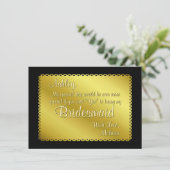 Golden Ticket Kijk, jij bent mijn Bridesmaid Kaart (Staand voorkant)