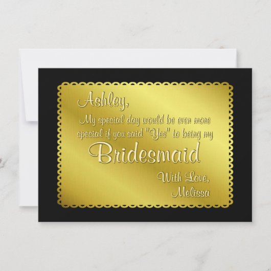 Golden Ticket Kijk, jij bent mijn Bridesmaid Kaart (Voorkant)