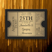 Golden Ticket Style 75th Wedding Jubileum Party Kaart