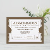 Golden Ticket-uitnodigingen voor goudsparkle-papie Kaart (Staand voorkant)