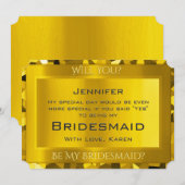 Golden Ticket zal je mijn Bridesmaid zijn Kaart (Voorkant / Achterkant)
