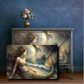 Golden Tides Mermaid Beauty Decoupage Tissuepapier
