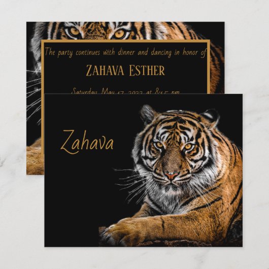 Golden Tiger Enclosure Card Informatiekaartje (Voorkant / Achterkant)