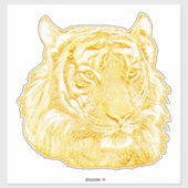Golden Tiger Face oerwoud safari Animal natuur art Sticker (Vel)