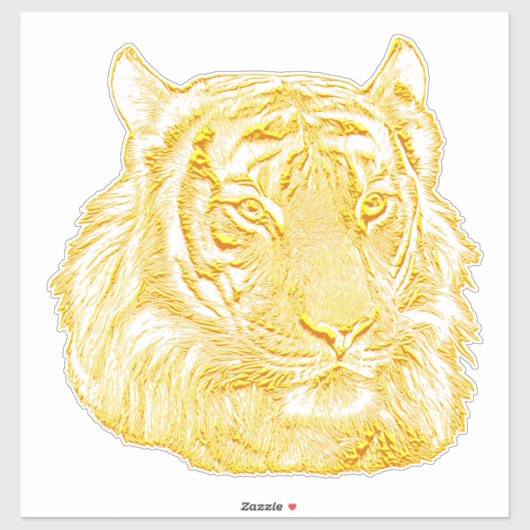Golden Tiger Face oerwoud safari Animal natuur art Sticker (Vel)