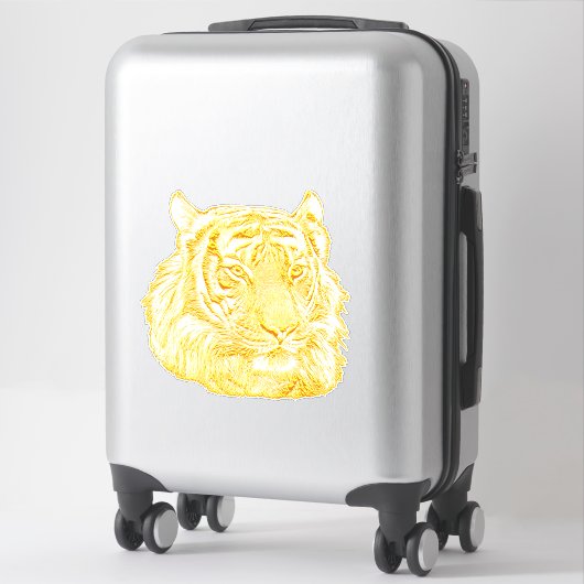 Golden Tiger Face oerwoud safari Animal natuur art Sticker (Koffer)