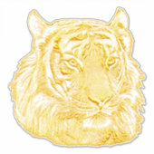 Golden Tiger Face oerwoud safari Animal natuur art Sticker (Voorkant)