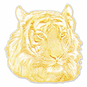Golden Tiger Face oerwoud safari Animal natuur art Sticker