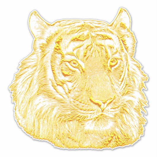 Golden Tiger Face oerwoud safari Animal natuur art Sticker (Voorkant)