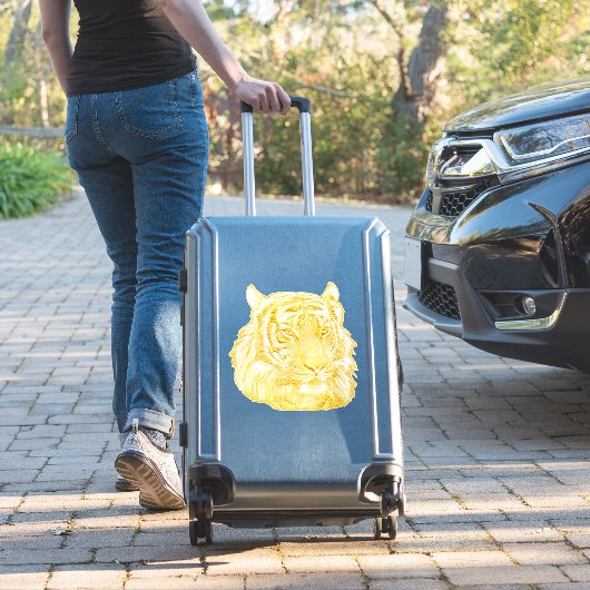 Golden Tiger Face oerwoud safari Animal natuur art Sticker (Koffer Insitu)