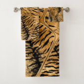 Golden Tiger Faux Cells Bad Handdoek (Insitu)