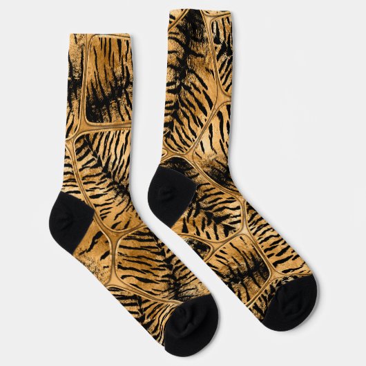 Golden Tiger Faux Cells Sokken (Rechts)