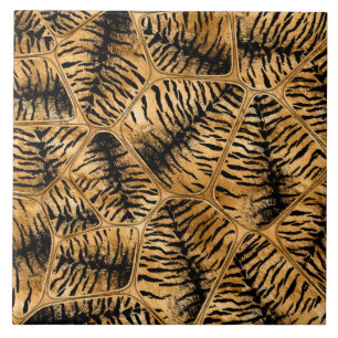 Golden Tiger Faux Cells Tegeltje