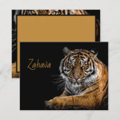 Golden Tiger Flat Bedankt Opmerking Kaart (Voorkant / Achterkant)