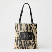 Golden Tiger Print Monogram Tote Bag (Voorkant)