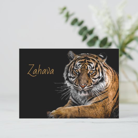 Golden Tiger-reactiekaart RSVP Kaartje (Staand voorkant)