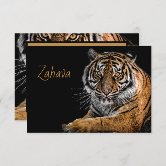 Golden Tiger-reactiekaart RSVP Kaartje (Voorkant / Achterkant)