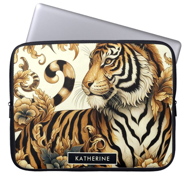  Golden Tiger schilderij Laptop Sleeve (Voorkant)