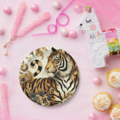  Golden Tiger schilderij Papieren Bordje (Feest)